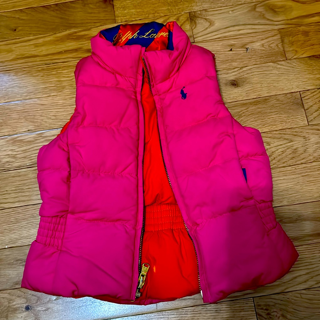 Ralph Lauren Vest Two Side Orange And Pink
